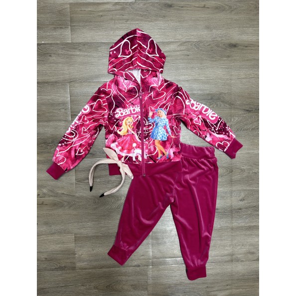 Φούξια βελουτέ Barbie φόρμα